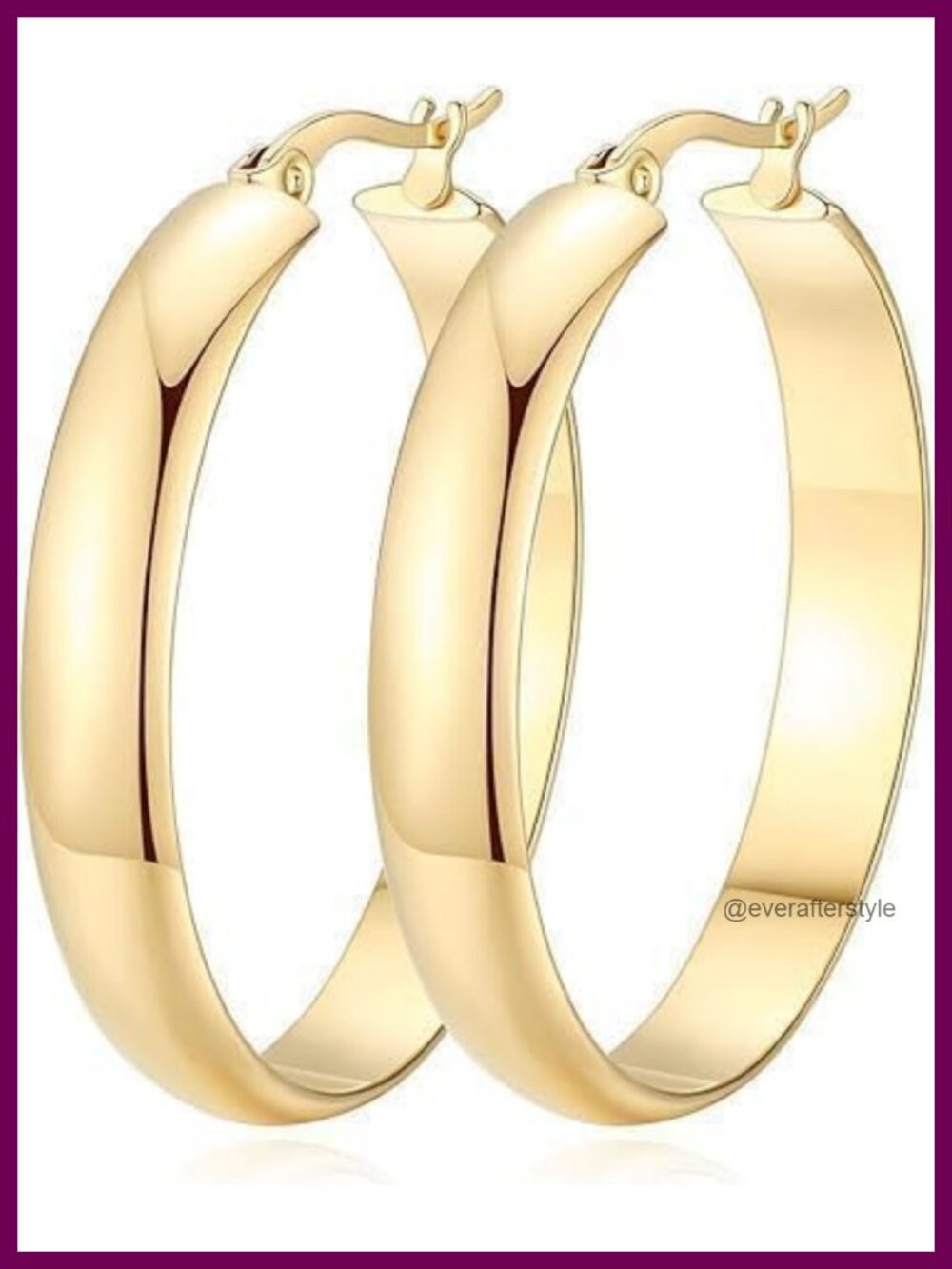 14K Gold Plated Square-Edge Hoop Earrings for Women